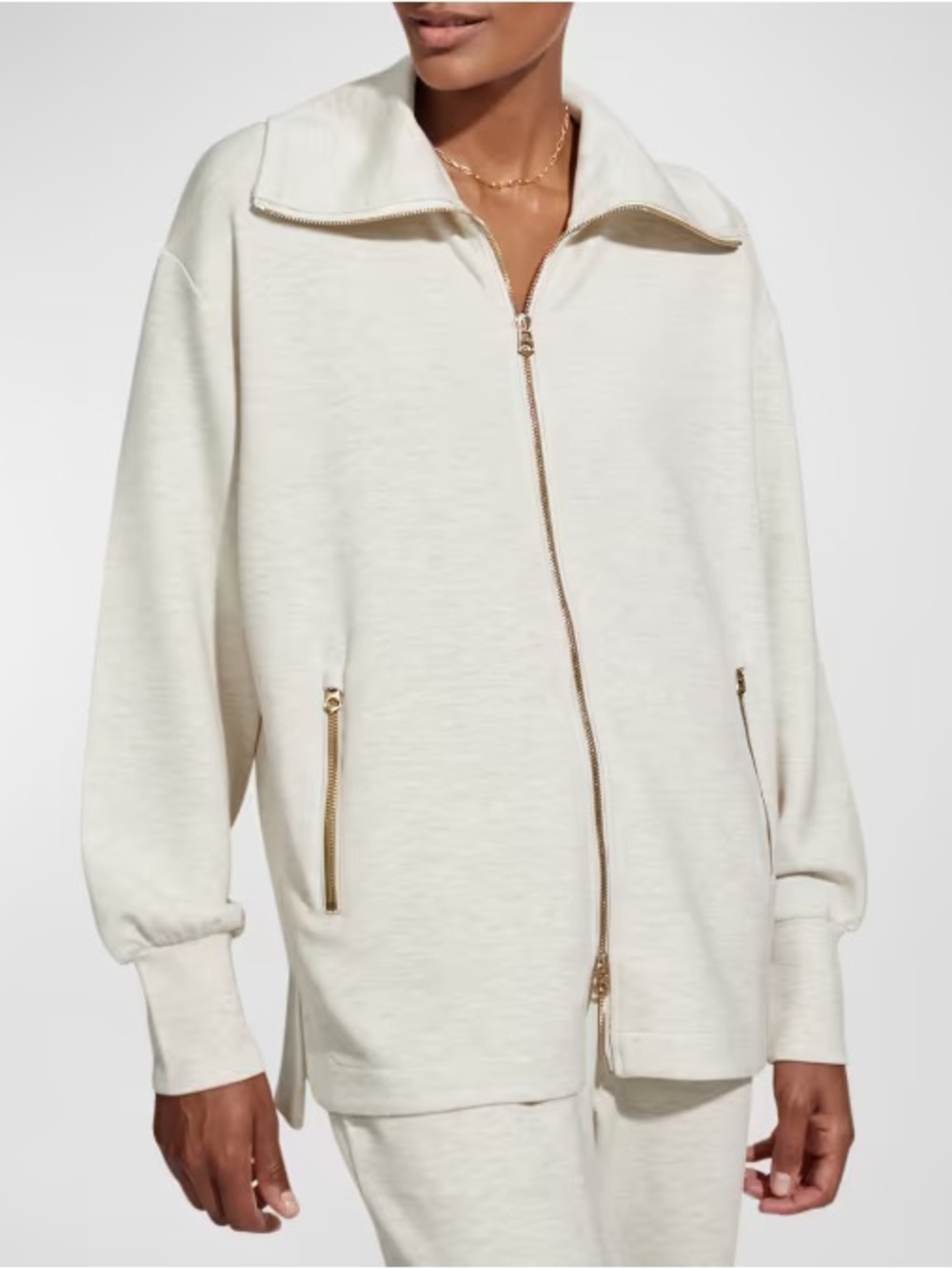 Varley Cream Zip-Front Women's Jacket